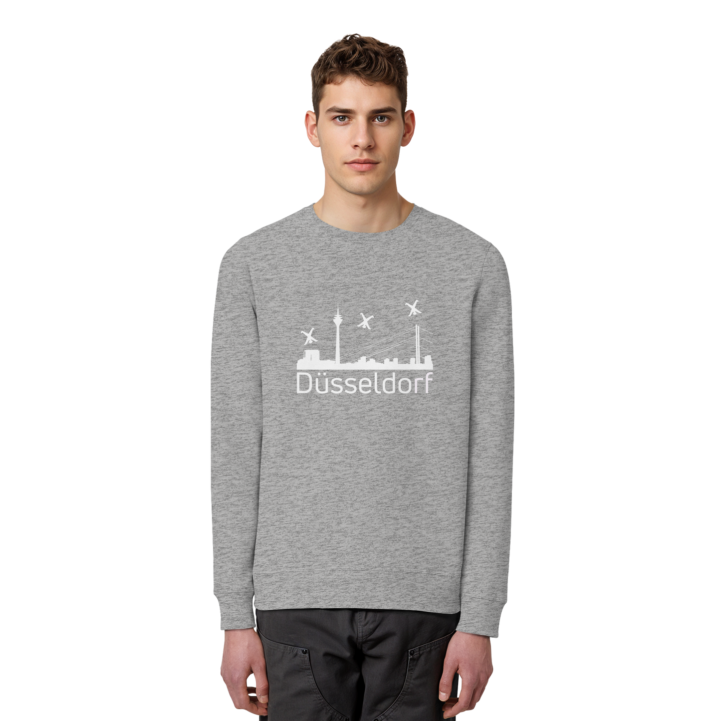 Skyline - Düsseldorf White - Organic Basic Unisex Sweatshirt