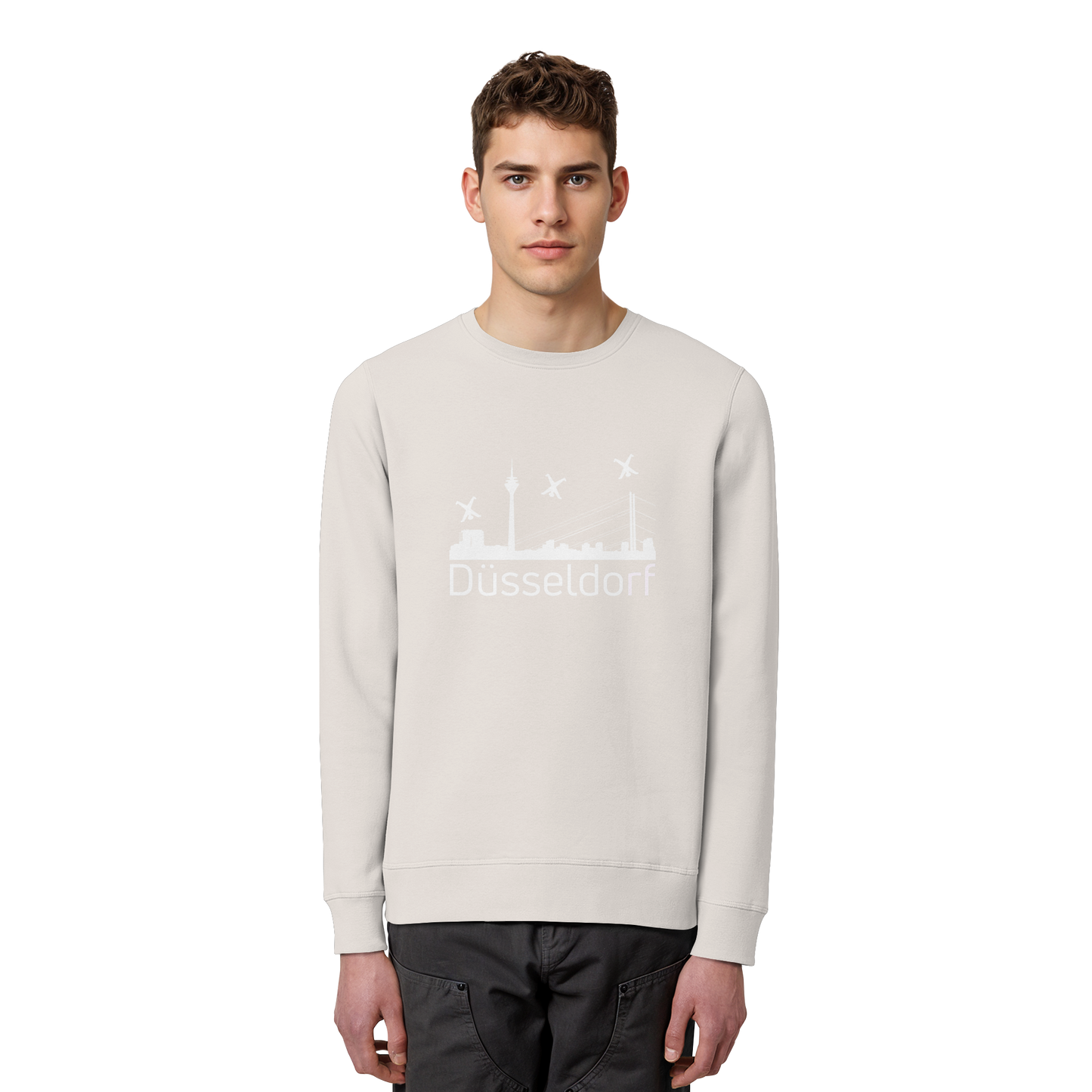 Skyline - Düsseldorf White - Organic Basic Unisex Sweatshirt
