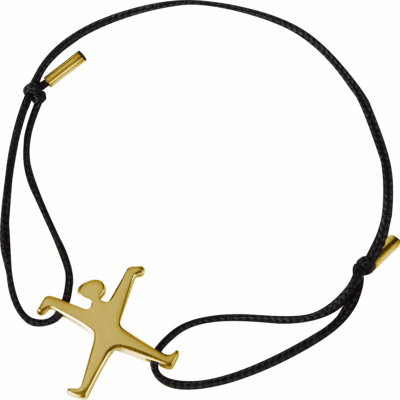 Armband 925er Silber vergoldet Schwarz Radschläger