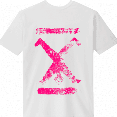 T-Shirt Weiß Unisex mit Backprint Pink