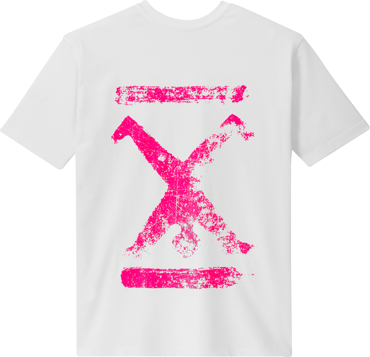 Unisex Backprint T-Shirt Radschläger Pink - mit Weiß