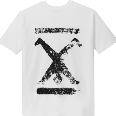 T-Shirt Weiß Unisex mit Backprint Schwarz