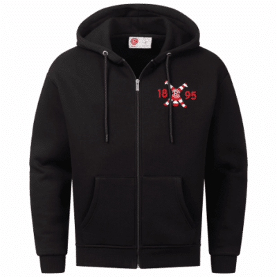 Hoodie mit Zipper "Fortuna x Radschläger" Men schwarz