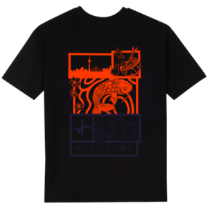 t-shirt-schwarz-koi-orange-purple