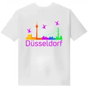 T-Shirt Düsseldorf Skyline Purple