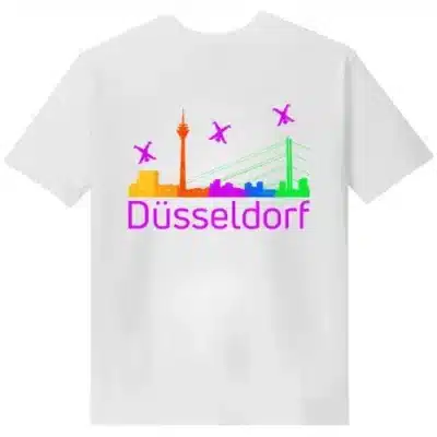 T-Shirt Düsseldorf Skyline Purple