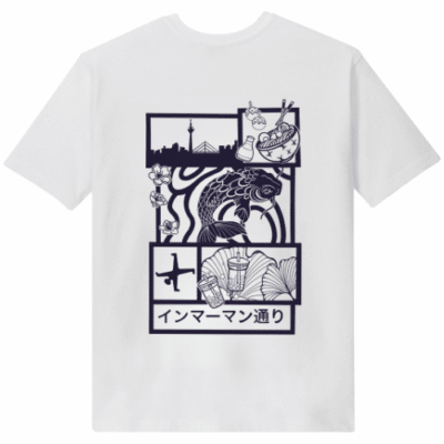 T-Shirt Japan Backprint Koi Purple