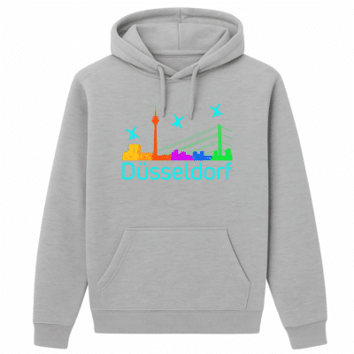 Hoodie Düsseldorf Skyline Cyan