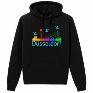 Hoodie Düsseldorf Skyline Cyan