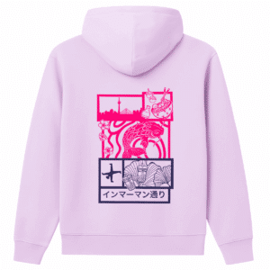 Hoodie Japan Backprint Koi Pink Purple
